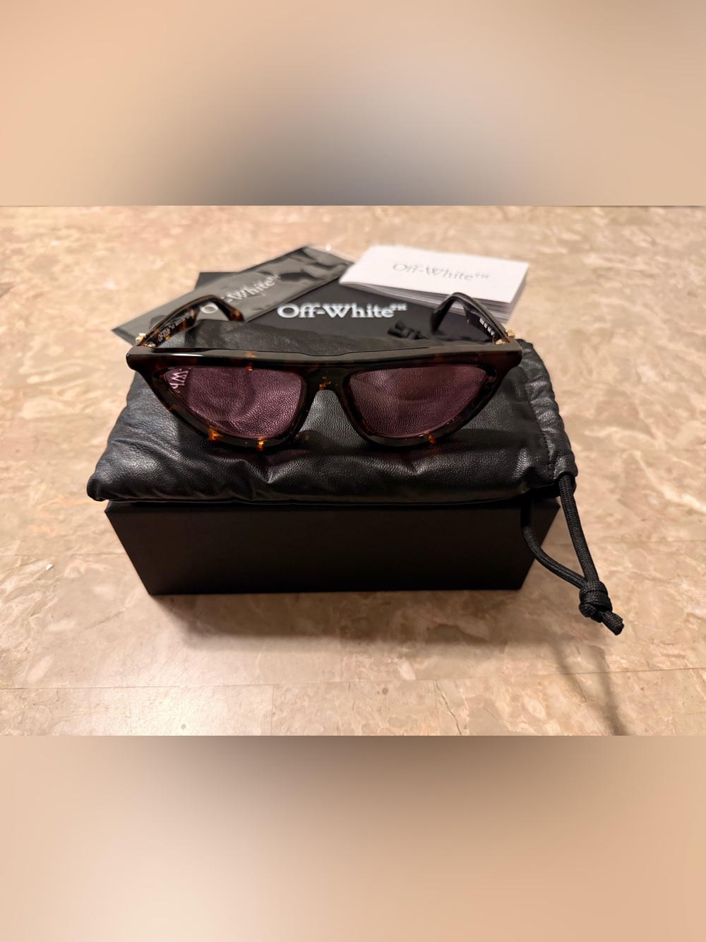Brand New: “Jasper” Off-White Havana Pink Sunglasses Size 53/17/145